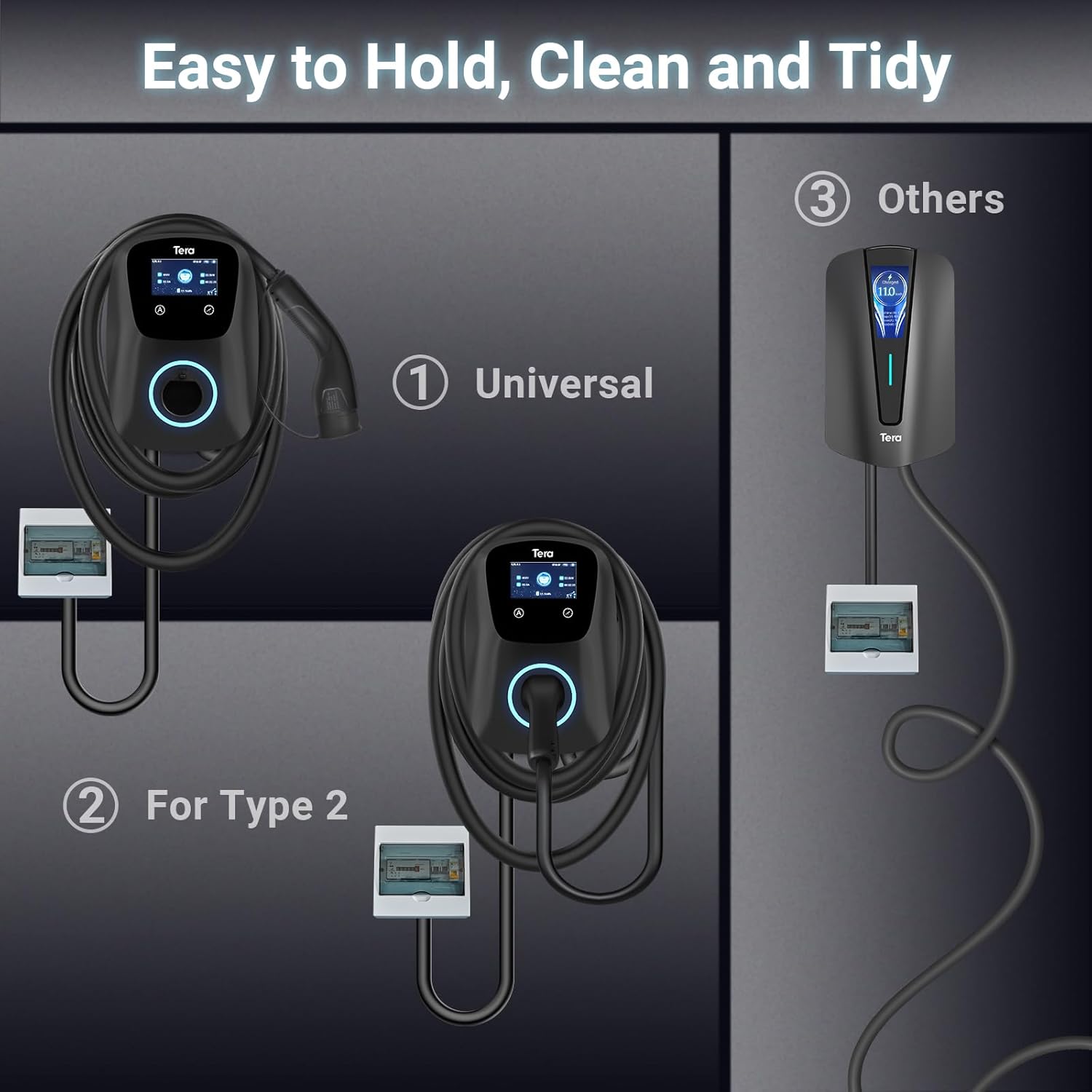 Tera EV Charger with cable management