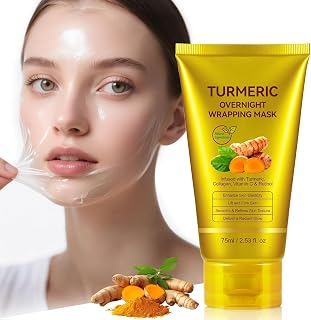 Turmeric Overnight Wrapping Mask (75ml) – Peeling Collagen Face Mask for Glass Skin Glow – Infused with Retinol, Vitamin C... Price In India