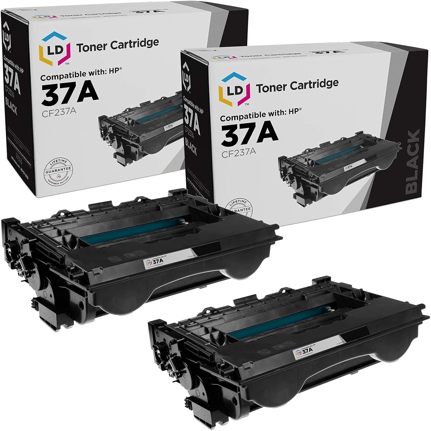 LD Products Compatible Toner Cartridge Printer Replacement for HP 37A CF237A (Black, 2-Pack) for use in LaserJet Enterprise MFP: M632z, M607n, M607dn, M608n, M608dn, M608x, M609dh, M609dn & M609x