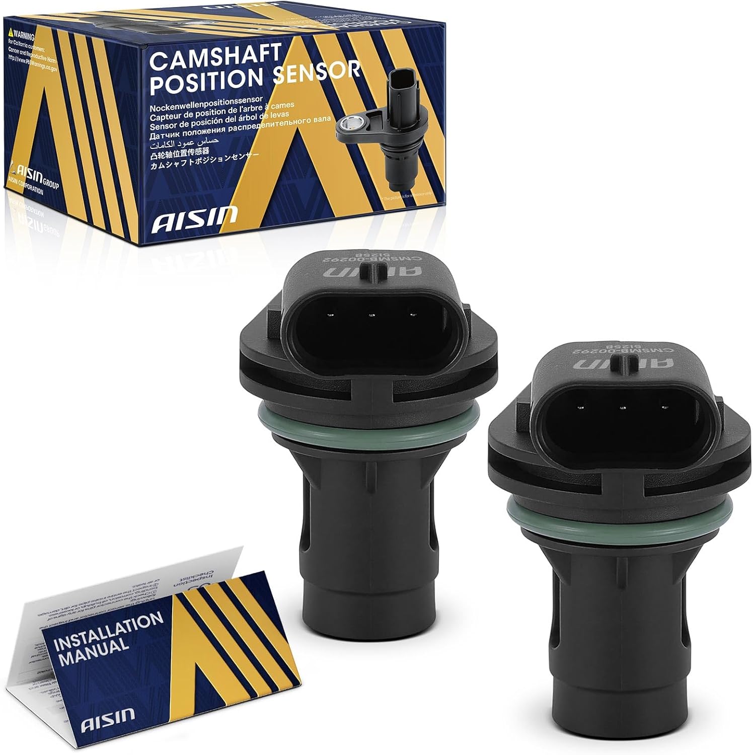 AISIN AFTERMARKET CMSMB-00293 Camshaft Position Sensors - Compatible with Mercedes-Benz C300 13-15, C350 12-15, CL550 11-14, E350 12-16, ML350 12-14, ML550 12-14, GL450 13-14, GL550 13-16 - Pack of 2