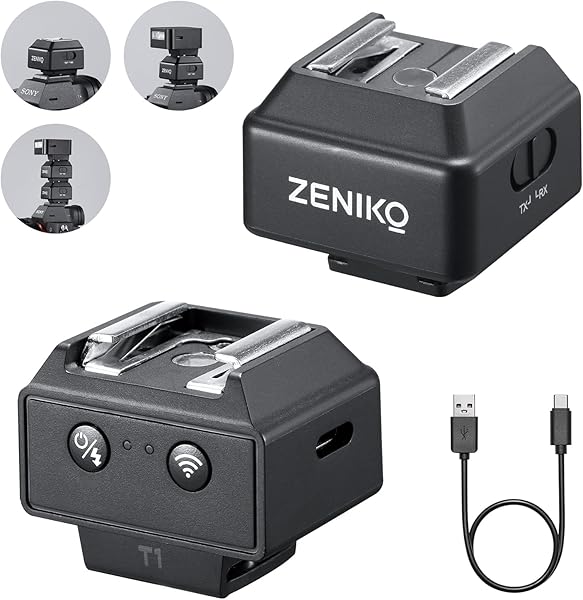ZENIKO T1 2.4G Wireless Mini Flash Trigger for Canon Nikon Sony DSLR Cameras Wireless Flash Trigger Transmitter and Receiver for Camera Flashes，Tiny Trigger,Full Light Control