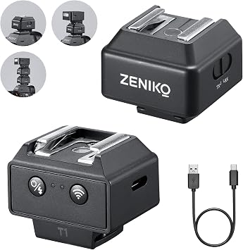 ZENIKO T1 2.4G Wireless Mini Flash Trigger for Canon Nikon Sony DSLR Cameras Wireless Flash Trigger Transmitter and Receiver for Camera Flashes,Tiny Trigger,Full Light Control
