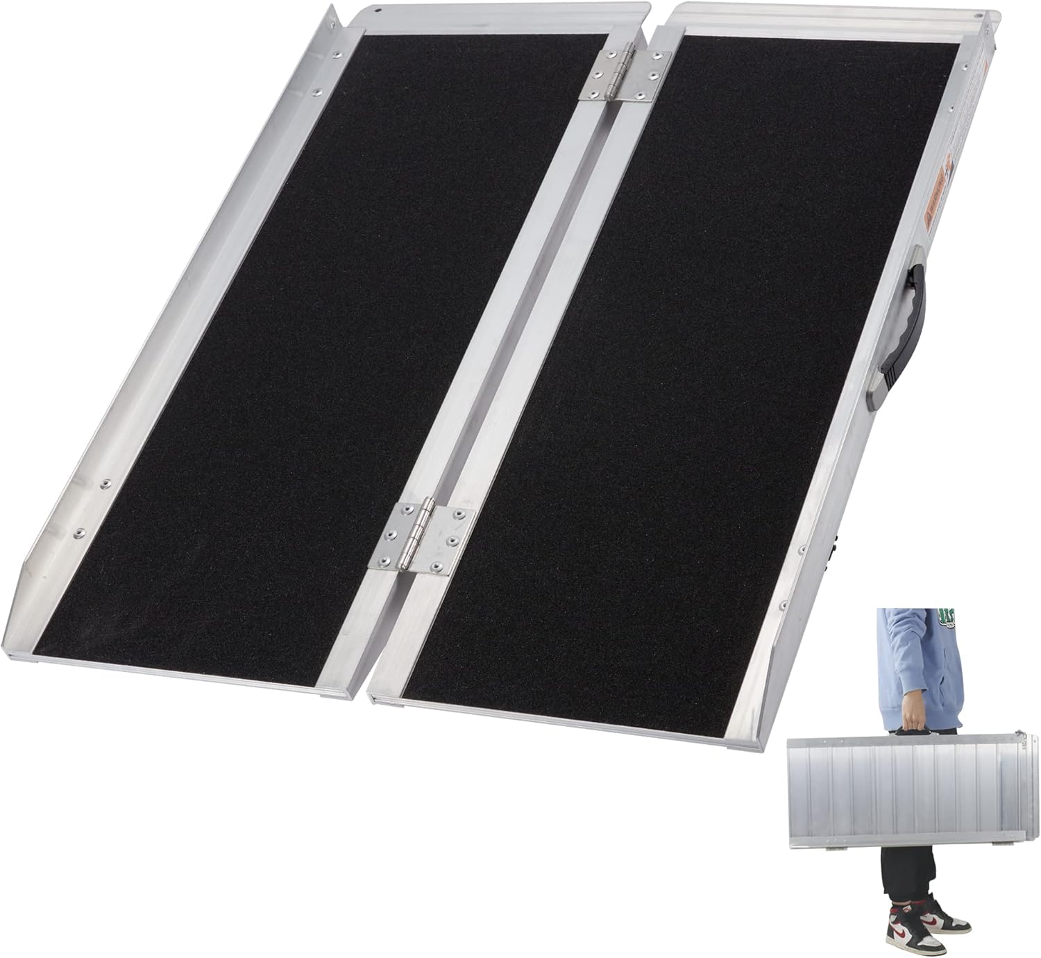 HABUTWAY 6FT Wheelchair Ramp Folding Aluminum Portable Non-Slip Ramps Holds Up to 800 lbs Utility Mobility Access Threshold Ramp Suitcase with Applied Slip-Resistant Surface -