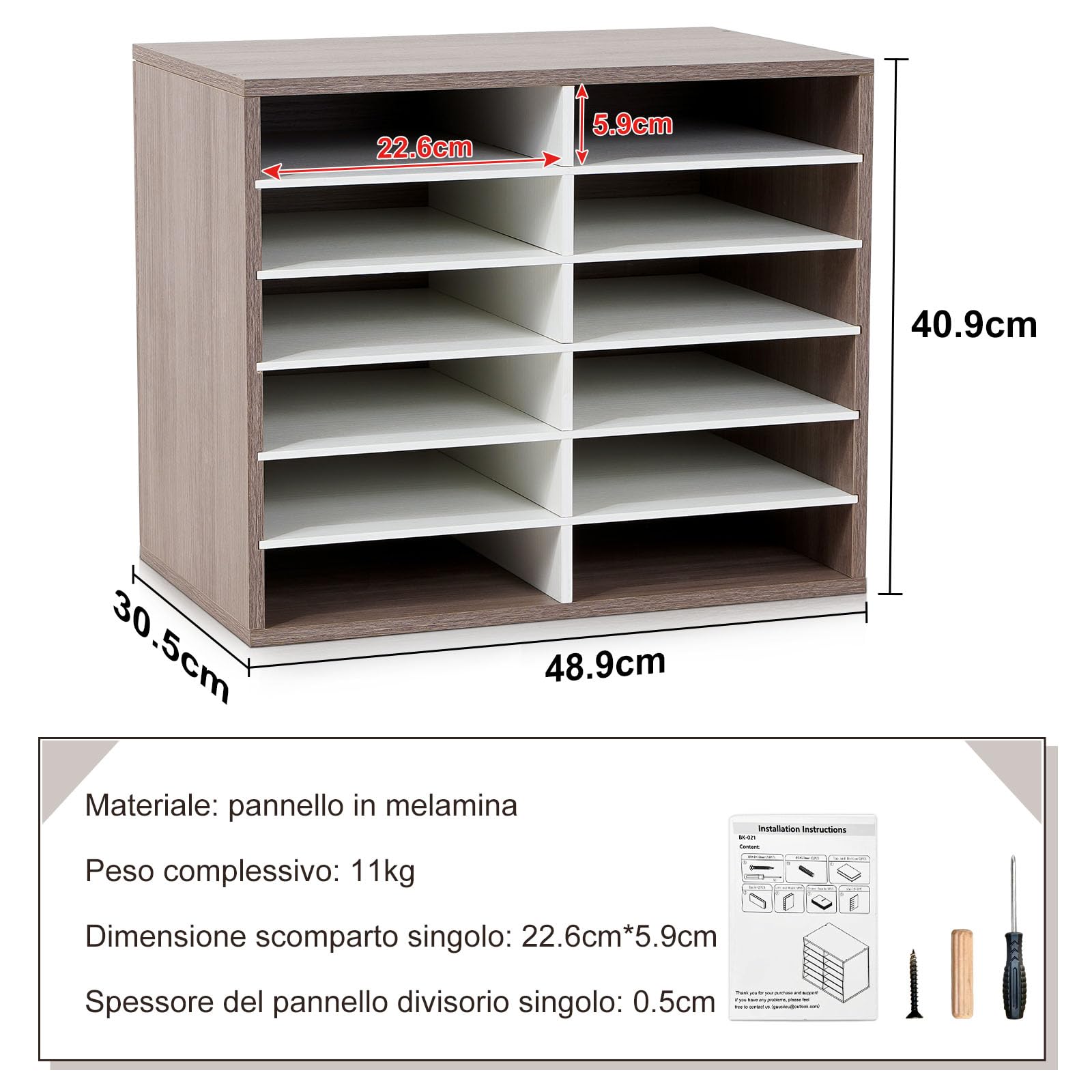 GUUSII HOME Porta Documenti Ufficio Scrivania Organizzatore Portadocumenti a4 Organizer Ufficio Portaoggetti Documenti Desk Organizer Vaschette Legno Cassettiera Con