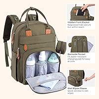 Vista 5 de BabbleRoo - Mochila para pañales - Bolso de viaje con artículos esenciales para bebés - Mochila multifunción resistente al agua, bolso de viaje