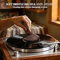 Vista 5 de Cepillo de Limpieza de Discos de Vinilo - Cepillo Limpiador de Vinilo Antiestático de Madera - Accesorios para Tocadiscos