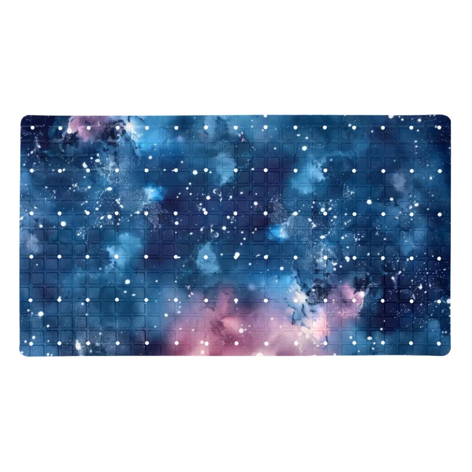 Rutschfeste Badematten für Badezimmer, Motiv: Sternenhimmel, Galaxie, nahtlos, rechteckig, maschinenwaschbar, 40 x 70 cm