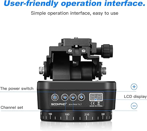 Miniatura 20 de Soonpho M6 - Cabezal de trípode panorámico giratorio motorizado con seguimiento facial, cabezal de inclinación panorámica de 360° con clip