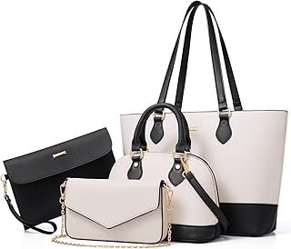 Bagsure 4 piezas de bolsos de mano de moda para mujer, monederos, bolsos de hombro, bolsas de mano informales, bolsas cruzadas, juego de bolso de regalo para damas y niñas