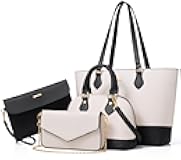 4PCS Women Fashion Handbags Purses Wallet Shoulder Bags Casual Tote Bag Crossbody Bags, Handbag Set Gift for Ladies Girls