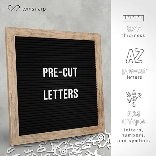 Miniatura 3 de Letras de fieltro solo para tablero de letras  304 letras de plástico blanco precortadas de 34 pulgadas, números y símbolos para tablero de mensajes