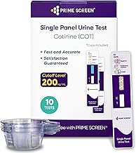 Prime Screen [10 Pack] Nicotine Tobacco Cotinine Urine Test Kit - Urine Dip Card Testing Cotinine from Smoking with Urine Cups