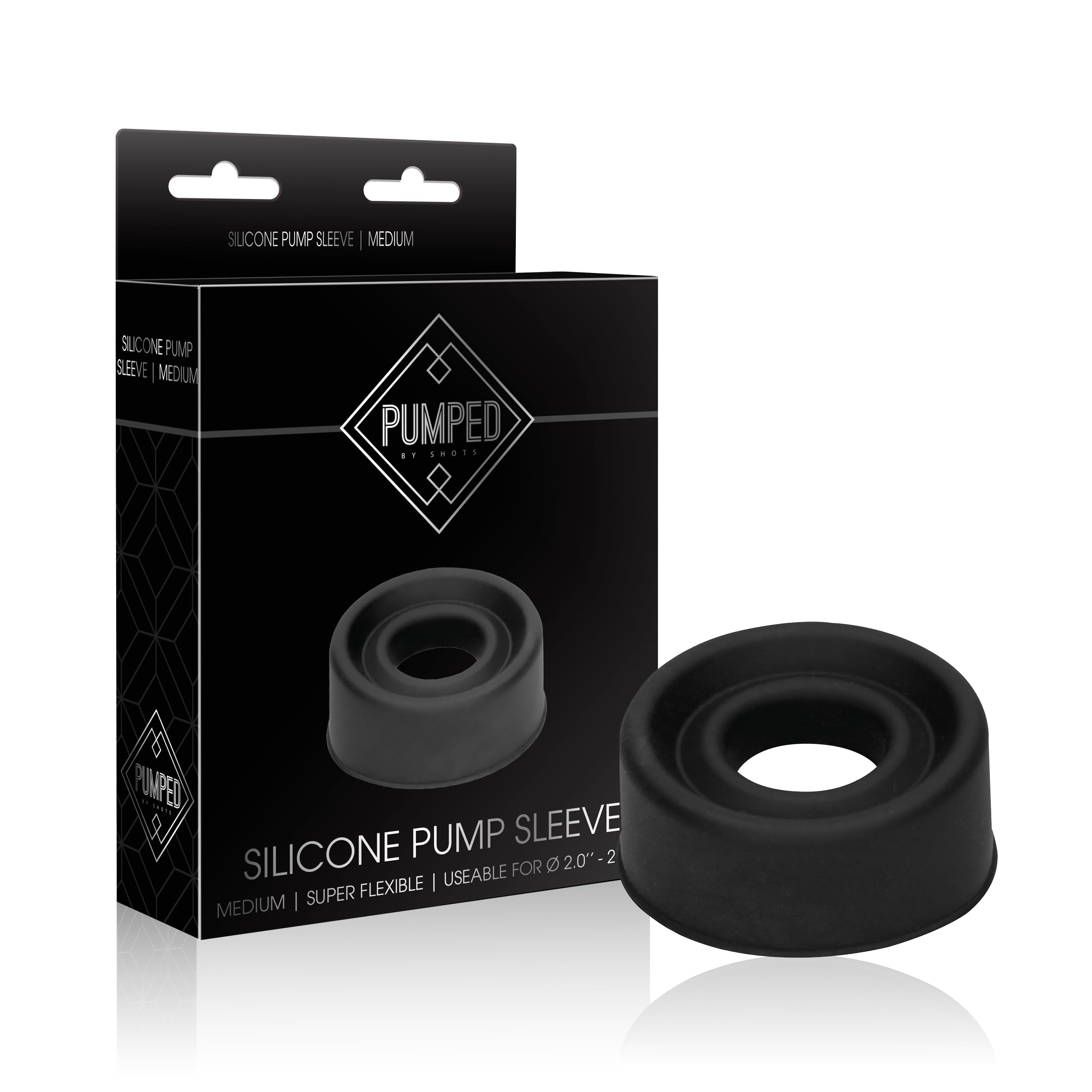 Manicotto Della Pompa Del Pene In Silicone - Medio - Nero - 20 Gr