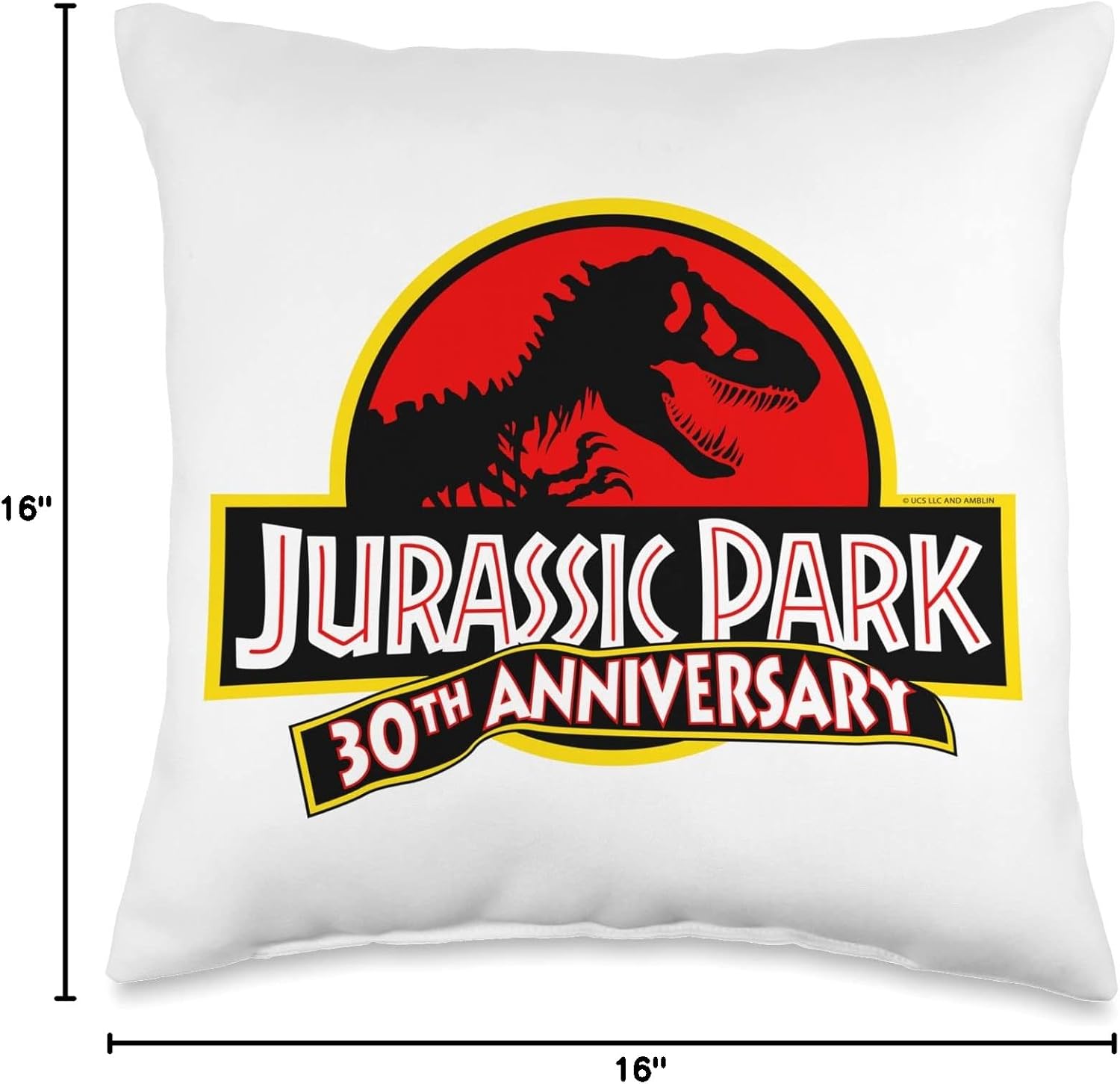Jurassic Park 30th Anniversary Throw Pillow