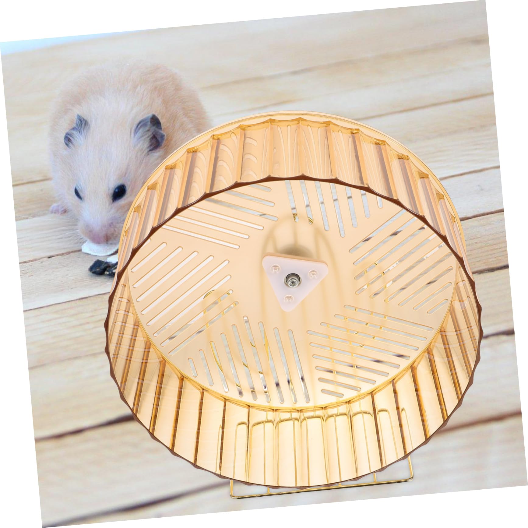 Kisangel Rueda de Hámster Silenciosa para Ejercicio, Rueda Compacta para Erizos y Chinchillas, Accesorio Adorable para Jaulas de Roedores