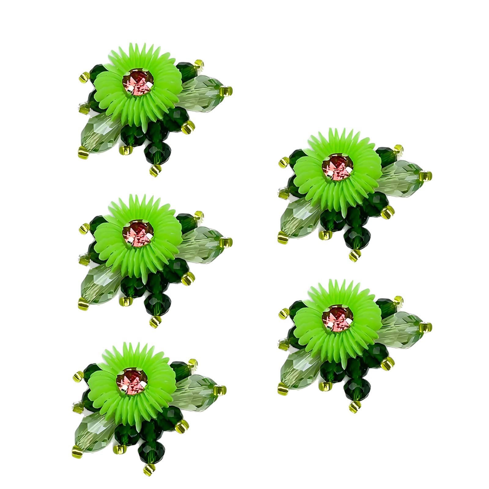 PANGBOER 5Pcs Handwoven Flower Appliques for Garment Shoe Hat and Bag Embellishment Clothing Accessories and Sewing Craft MulticolorEmbellishments