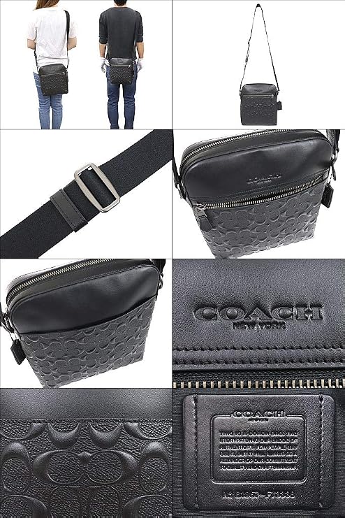 Coach F73338 Black QB/BK Signature Leather Bag, Men's, Women's, Outlet Product, Brand: