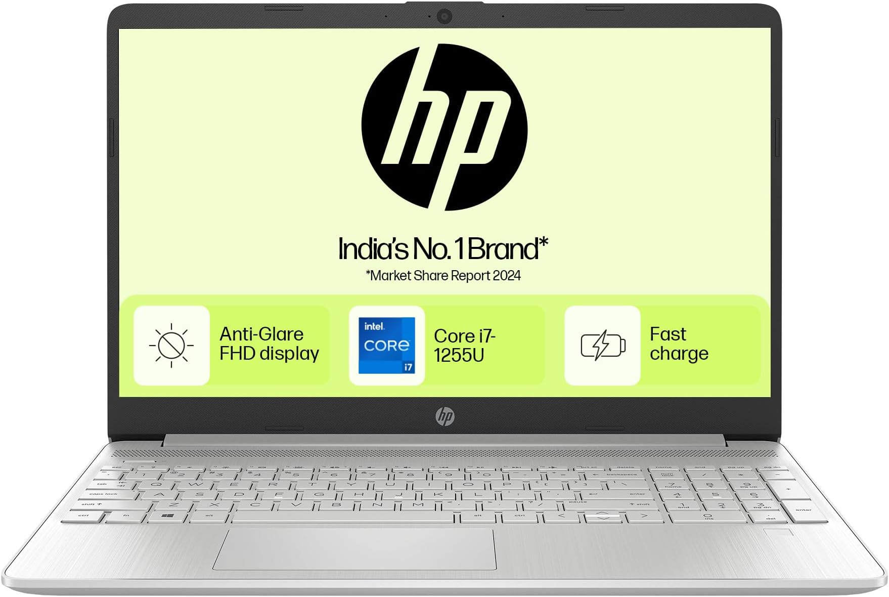 Laptop 15s, 12th Gen Intel Core i7-1255U Laptop (16GB DDR4, 512GB SSD), 15.6"/39.6cm, FHD, Windows 11, MS Office 2021, Silver, 1.69kg, Intel Iris Xe Graphics, Backlit KB, fq5190TU