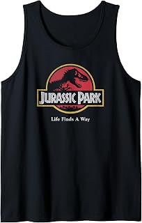 Jurassic Park Life Finds A Way Classic T-Rex Logo Vintage Tank Top
