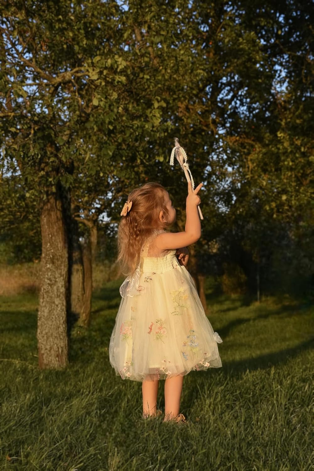 Miipat Baby Girls Tulle Dress Sleeveless Floral Butterfly Tutu Dress Toddler Girls Birthday Party Princess Dresses
