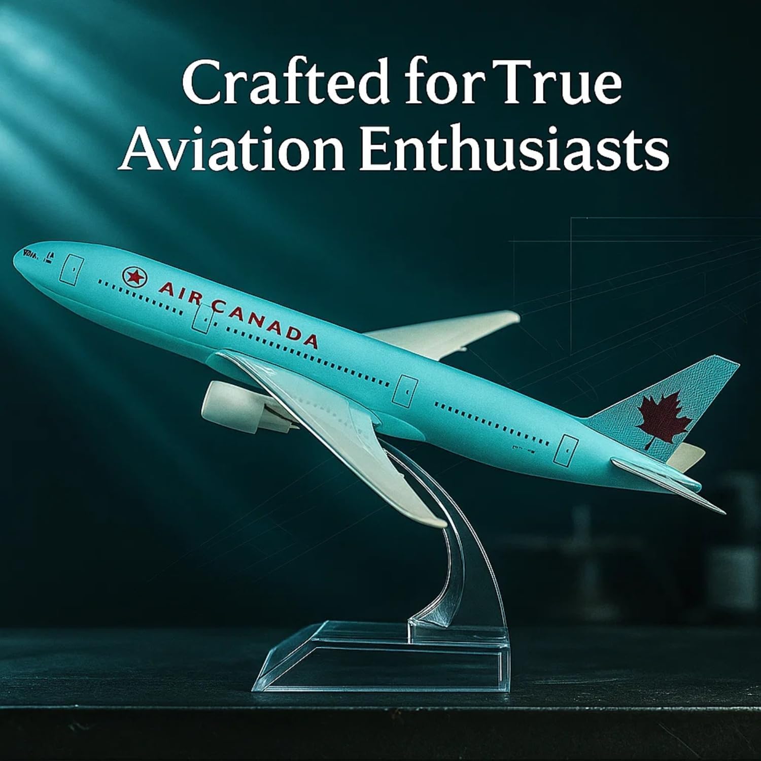 Air Canada B747 1:300 Scale Model | 16cm Metal Die-Cast Airplane with Acrylic Stand | Collectible Jet Plane for Display, Gifts, Office Décor | Collectors, Pilots, Travel Enthusiasts