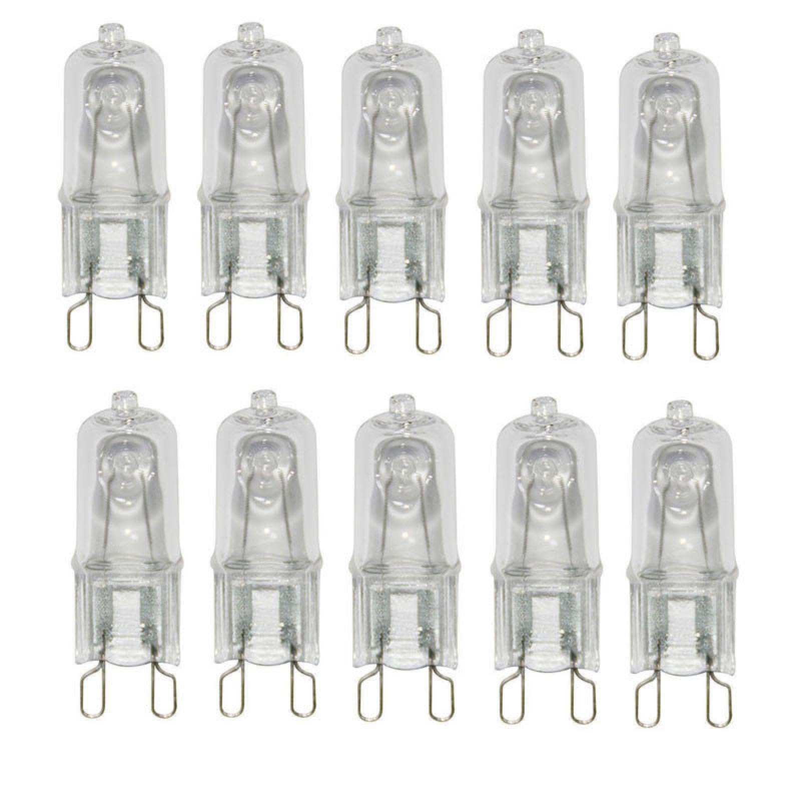 UGEFKMQ 2 Pin G9 Capsule Halogen Bulbs 220V 40W Dimmable G9 Halogen Light Bulb G9 Pin Base Halogen Lamp Warm White 10Pc 60W