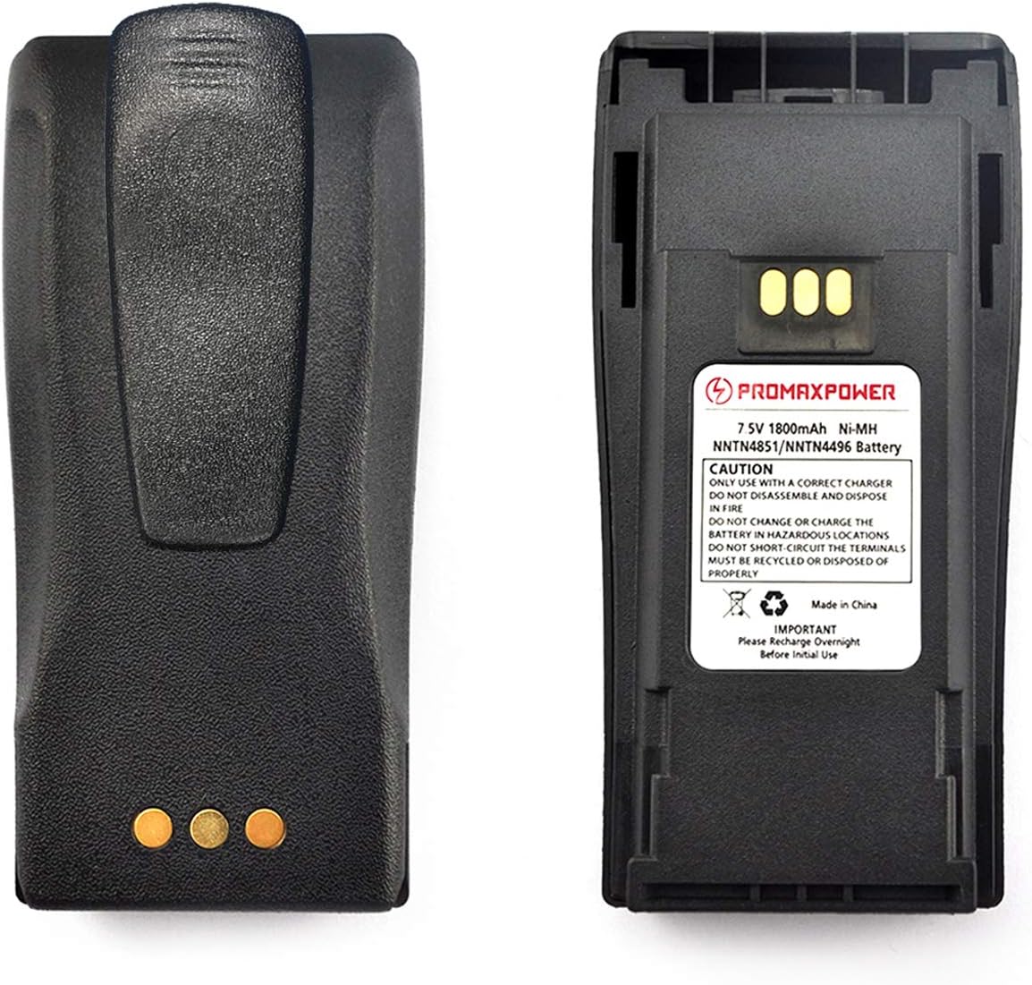 PROMAXPOWER [10-Pack] 1800mAh Ni-Mh Batteries for NNTN4851, NNTN4496, NNTN4497 Motorola Two-Way Radios CP040 CP150 CP200 CP200XLS EP450 GP3188 PR400