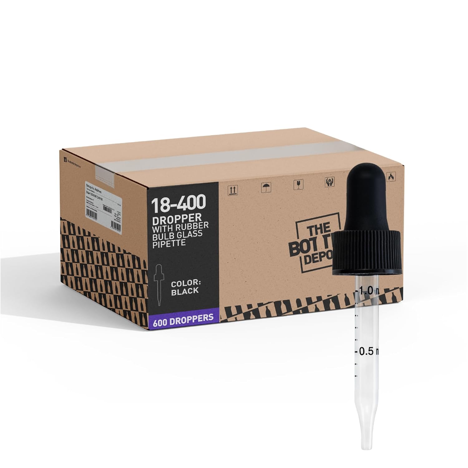 The Bottle Depot Bulk 300 Pack 2 oz Glass Dropper Neck Finish 20-400; Wholesale Quantity