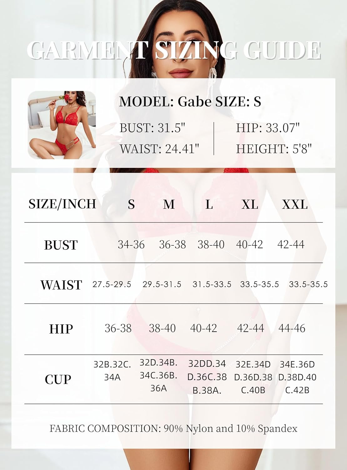 Avidlove Sexy Lingerie Set Women’s 2 Piece Lace Lingerie Set with Chain Detail Deep V Neck Bralette and Panty Set - Image 6