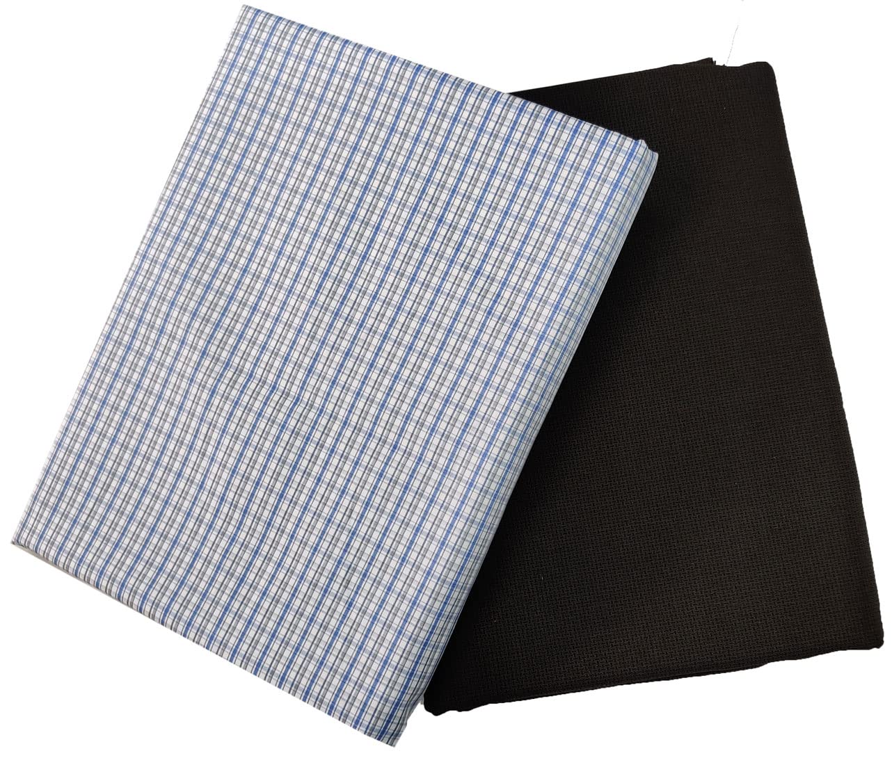 Men's Combo Poly Blend Checks Shirt and Trouser Unstitched Fabric Set -Gift Pack (Multicolour_Free Size) 005-image-32