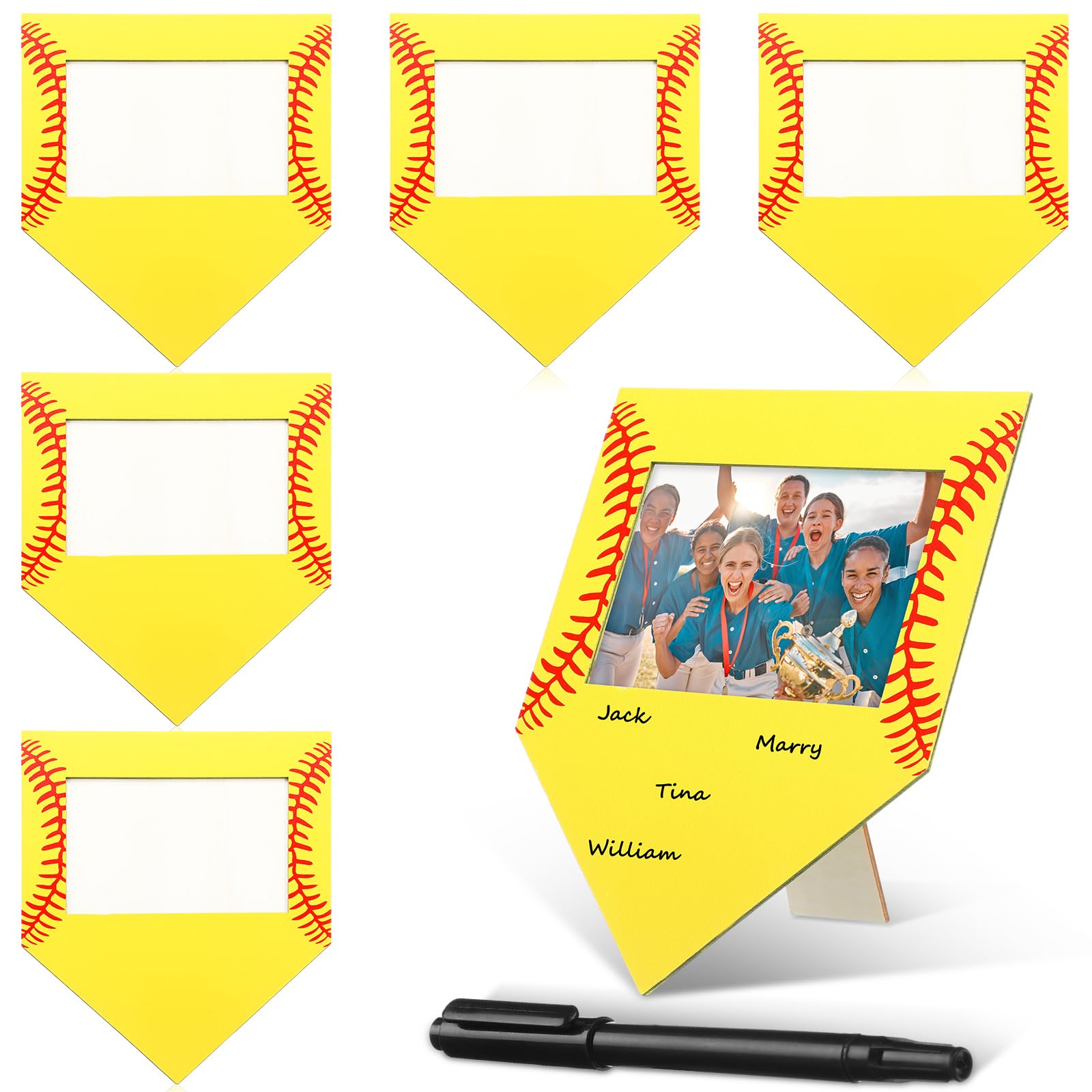 Photo 1 of ***MISSING PARTS***
Cinnvoice 6 Pcs Softball Baseball Picture Frame Sport Pattern Photo Frames Wooden Picture Frame Gifts for Tabletop Display Home Hotel Office Decoration, Fits Display 4'' x 6'' Photos (Softball)