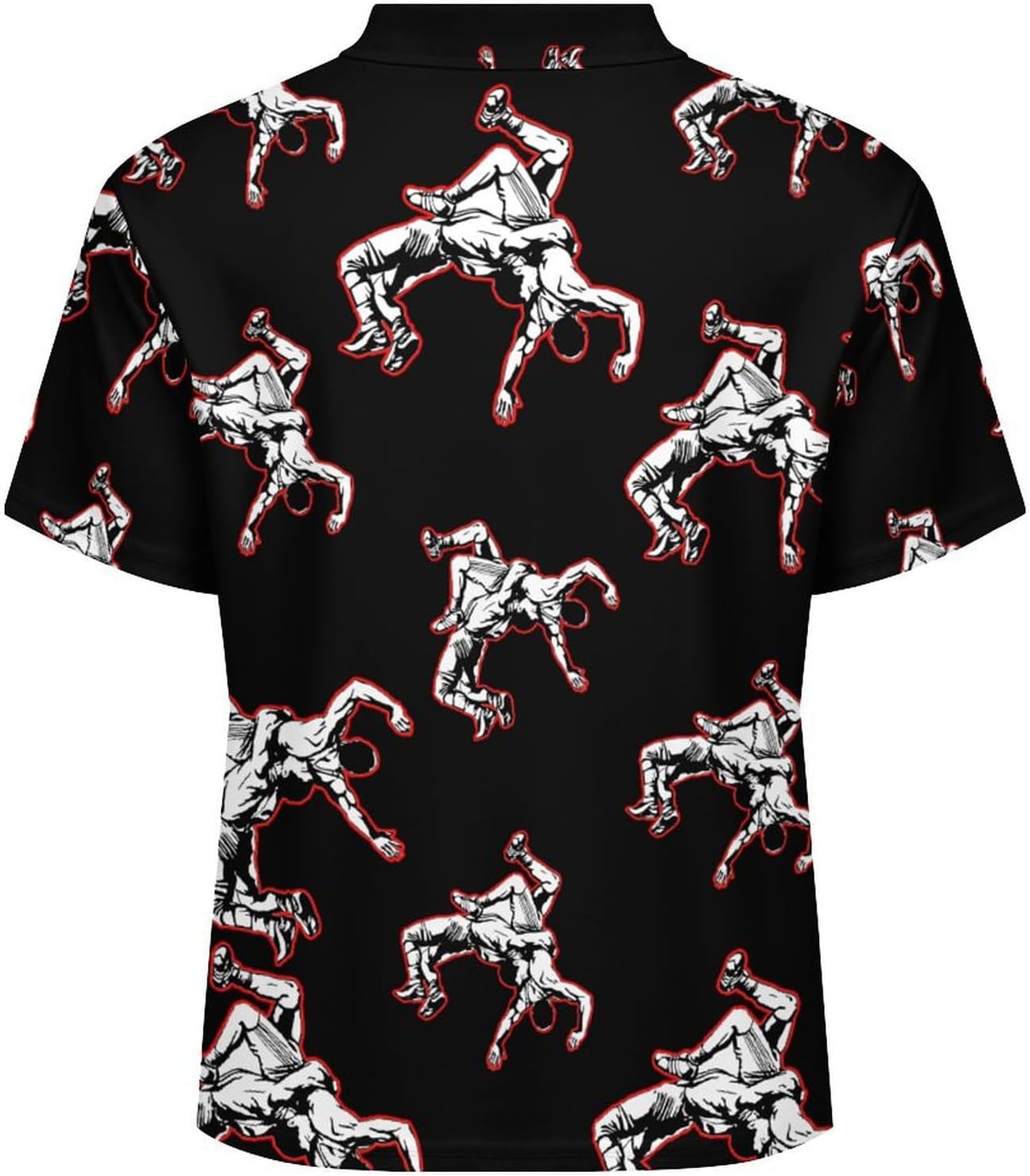 U.S. Wrestling Mens Polo Shirt Short Sleeve Top Tee Casual T-Shirt