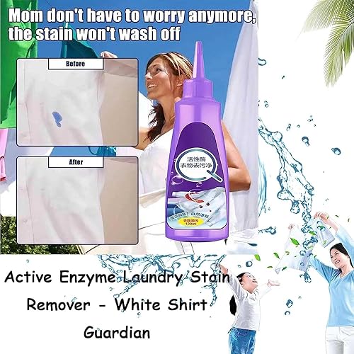 Miniatura 5 de Removedor rápido de manchas de ropa 2023, removedor de manchas de ropa de 4.2 onzas líquidas, enzimas activas para ropa, limpieza enzimática activa,