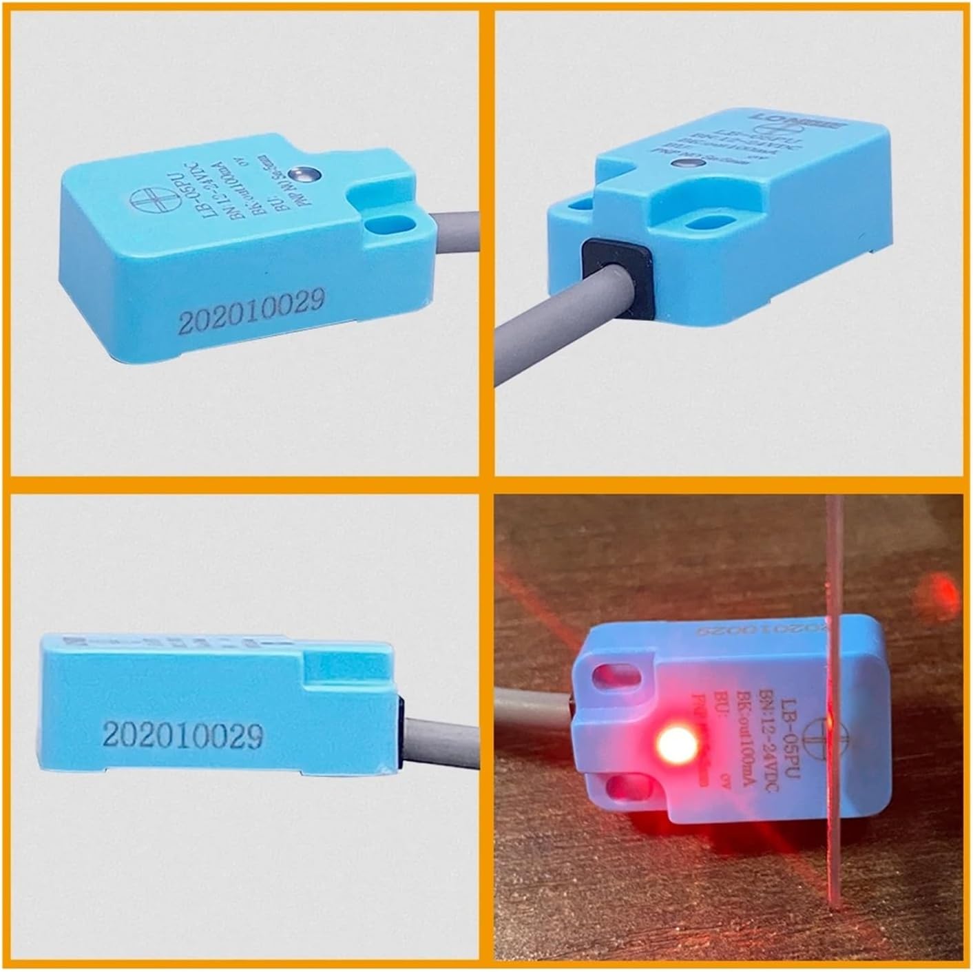 IP67 4mm Small ABS Shell Non-Flush Inductive Proximity Detection Switch Sensor LB-05NU for PLC NPN/PNP DC 12V 24V(LB-05PU PNP NO)