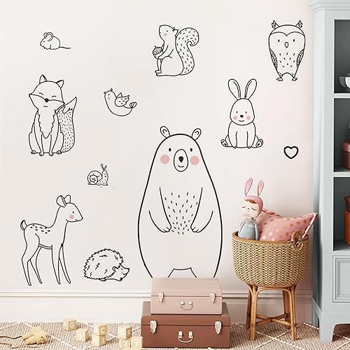 Miniatura 4 de DEKOSH Calcomanías de pared de animales de gran tamaño para guardería, sala de juegos de niños, decoración de dormitorio de bebé