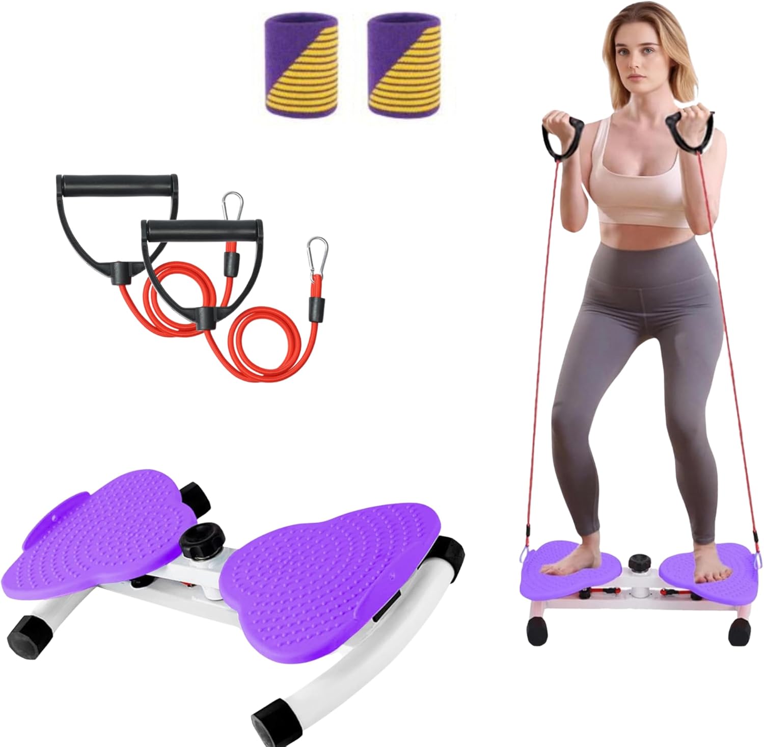 Waist Twister Machine Exercise, Ab Twist Board with 300 lbs Weight Capacity, Abs Workout for Slim Waist and Core Ab Exercise, Noiseless Home Gym Equipment for Women Men