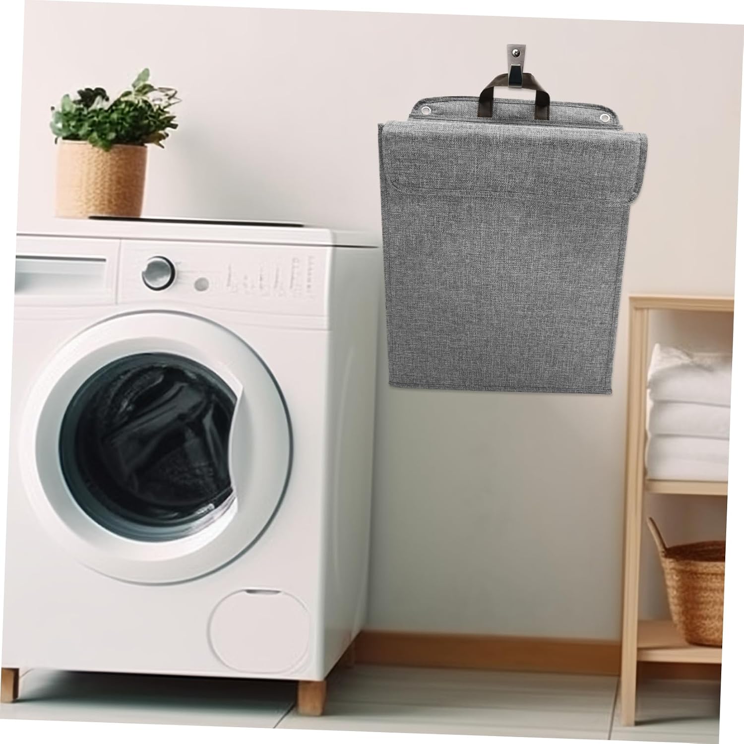 Large Collapsible Laundry Basket with Lid Multi Functional Wall Hamper for Clothes Storage Spacious Interior for Bathroom Bedroom and Laundry Room