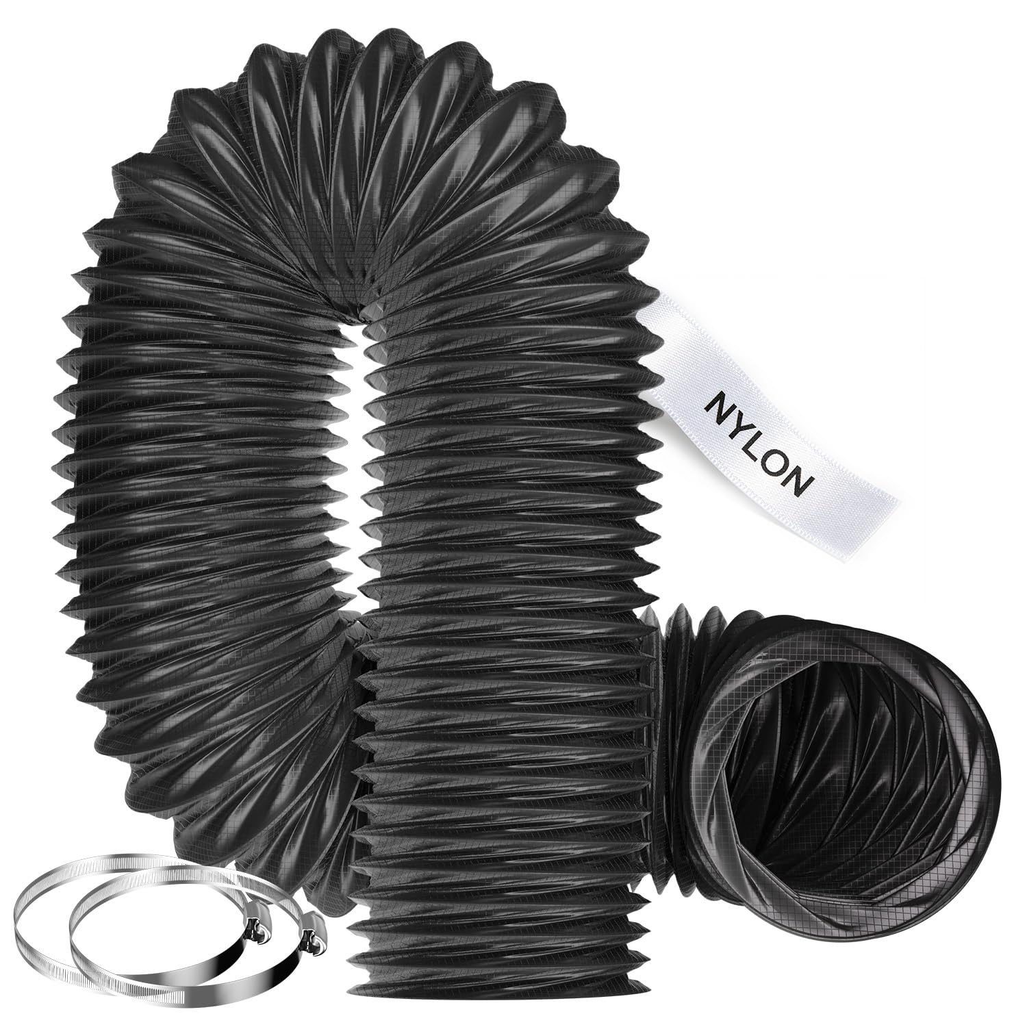 Divalune Gaine d’Aération Ø100 mm 3 m Noir – Tuyau Flexible en Nylon Renforcé, Isolation Thermique & Réduction du Bruit, Résistant à 120°C pour Climatisation, Hotte, Salle de Bain - 2