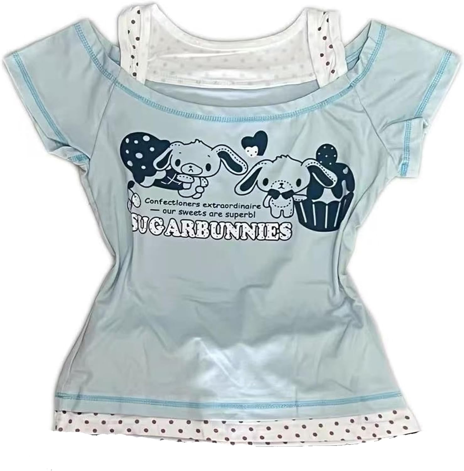 Kawaii Cutecore Harajuku Y2k 2000s Tops Summer Preppy Aesthetic Alt Goth Emo Short Sleeve Graphic Tees