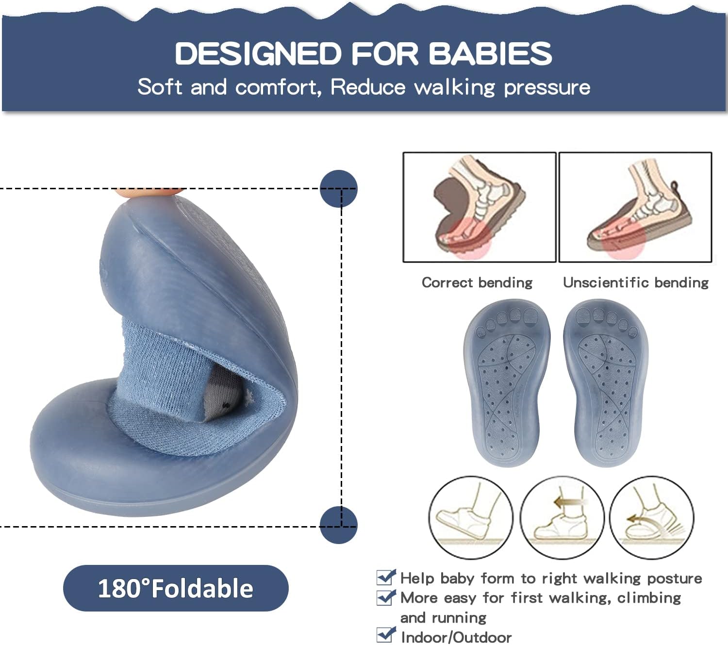 Baby Sock Shoes Animal Rubber Sole Non-Skid Indoor Slipper Infant Boys Girls First Walking Floor Slipper