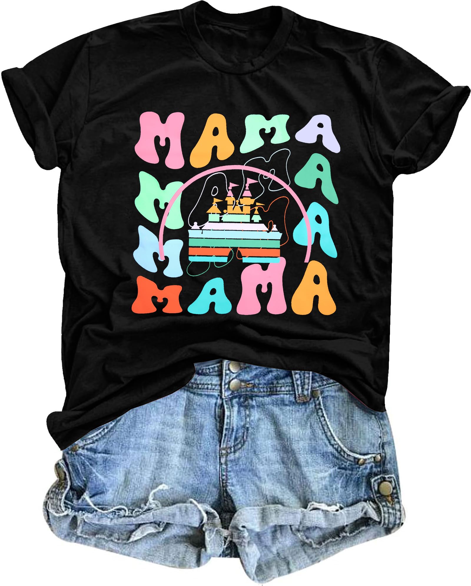 Mama Shirt for Women Mama Leopard Tshirt Mom Life Tops Casual Short Sleeve Tops