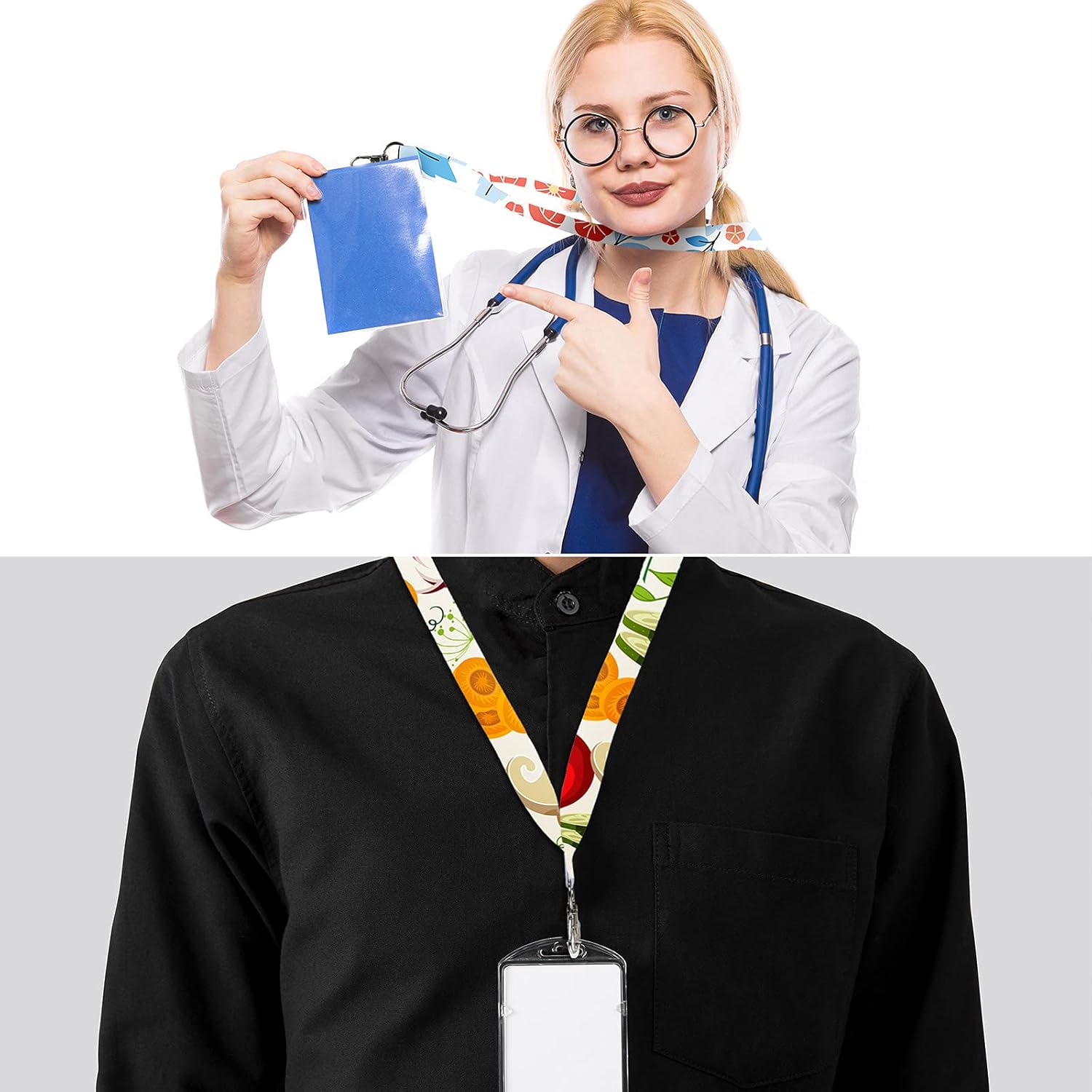Shihanee 40 Pcs Sublimation Blank Lanyards White Neck Lanyards Blank DIY with Detachable Buckles Heat Transfer for Keychain ID Card Name Badge Holder Mobile Phone