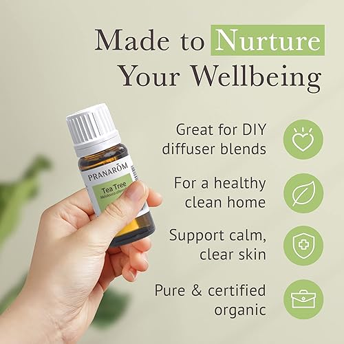 Miniatura 5 de Pranarom Aceite esencial de árbol de té orgánico certificado por USDA (0.5 onzas líquidas), 100% puro de grado terapéutico sin diluir de Zimbabwe