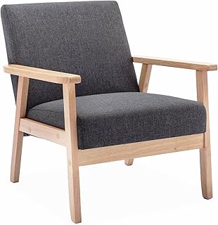 Alice's Home - Skandinavischer Sessel aus Holz und Stoff, Dunkelgrau, Isak, B 64 x T 69,5 x H 73cm
