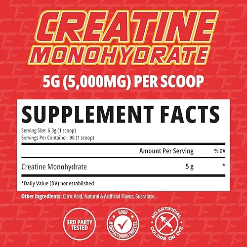 Miniatura 2 de TC Nutrition Monohidrato de creatina en polvo de 0.18 oz (5 g), creatina pura en polvo para mayor fuerza, crecimiento muscular, mayor resistencia y