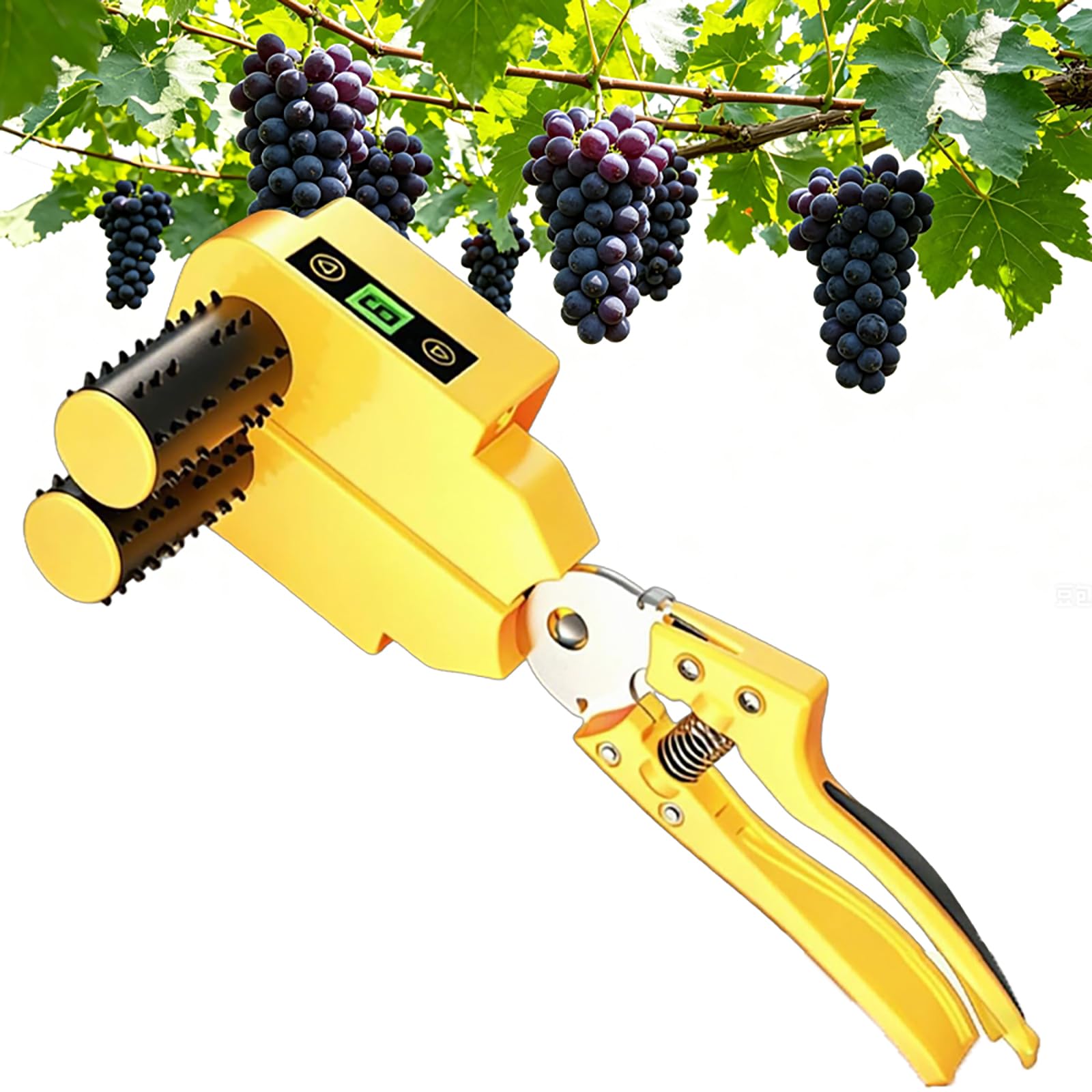 Changlkj Light Electric Grape Thinning Shears, Grape Flower Thinning Clip, Grape Pruning Tool With Lcd Screen And Soft Silicone Rollers, 4 Speeds Adjustable And 60% Labor Saving, For Vineyard Orchard