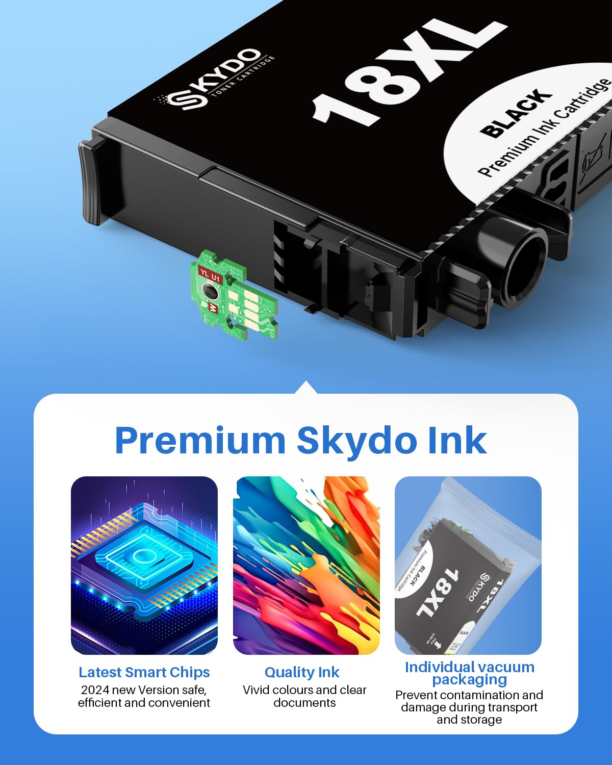 Skydo 18XL Cartucce d'inchiostro 20-Pack Compatibili per Epson 18 XL Multipack per Epson XP-30, XP-102, XP-202, XP-205, XP-302, XP-305, XP-402, XP-405, XP-215, XP-312, XP-415