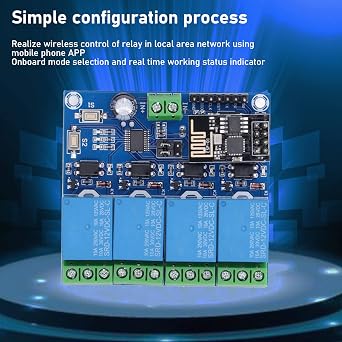 Eujgoov 4-Channel WiFi Smart Home Relay Module with Remote Switch App Control for 12V Systems