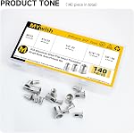 140Pcs Kit d'assortiment pour les écrous de rivet, #8-32#10-24 1/4"-20 5/16"-18 3/8"-16, 304 Noix en acier inoxydable, kit de rivets pour le corps, inserts filetés pour le bois & Métal par Mywish