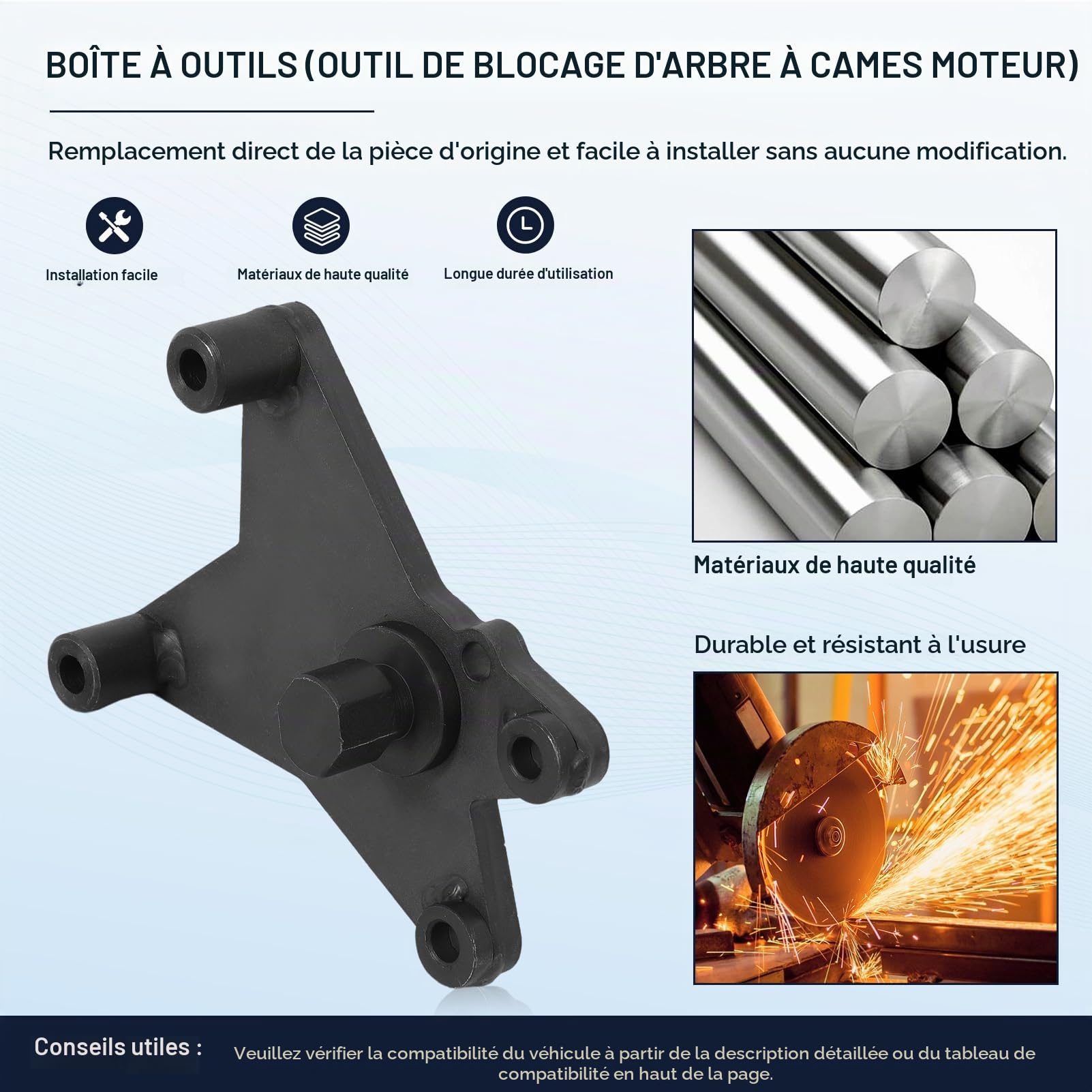 Outil Calage Moteur pour F-i-at 1.2L Kits de Courroies de Distribution pour Moteurs pour Doblo 500 Panda Grande Punto Ypsilon Ka et Fo-RD 1,2 L et 1,4 L 8 V